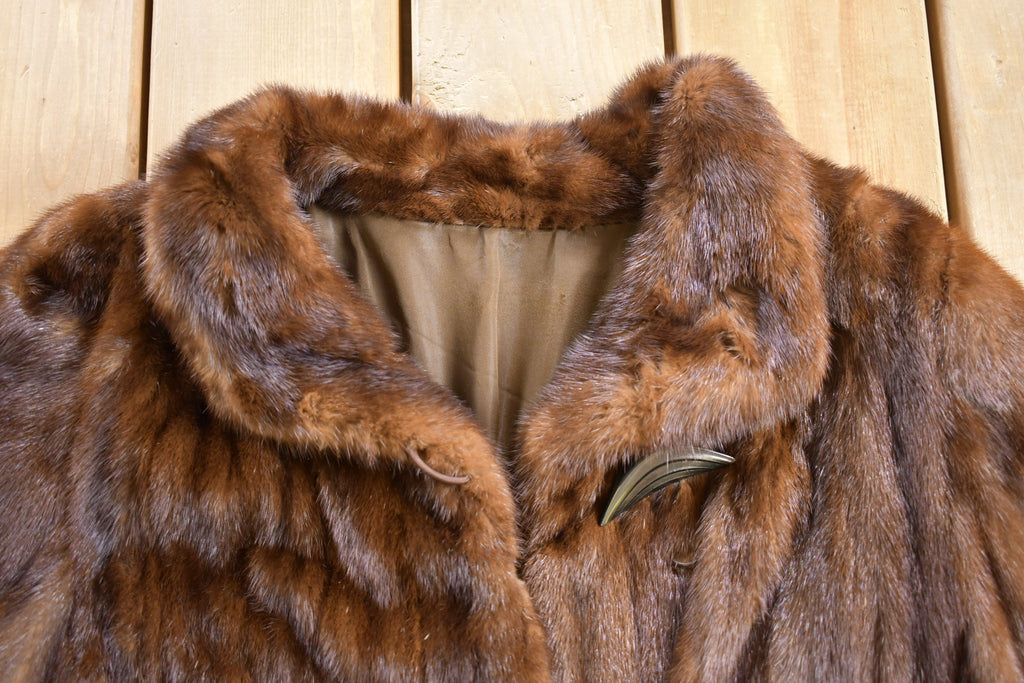 Vintage 1960s Full Length Chestnut Mink Fur Coat