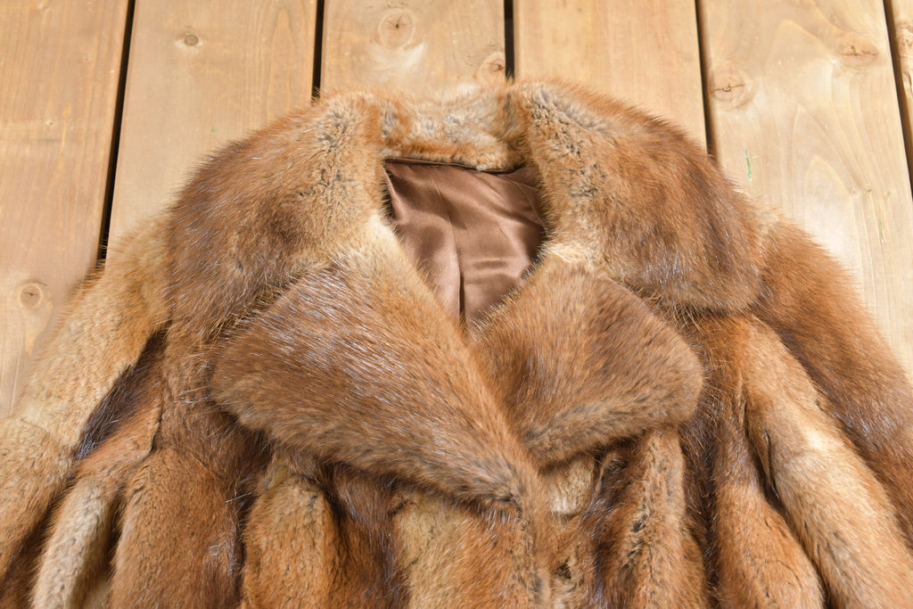 Vintage 1950s Full Length Red Fox Fur Coat