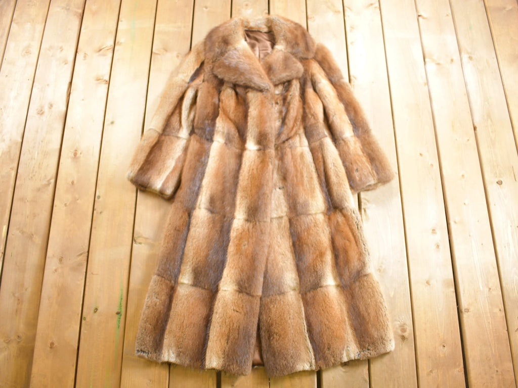 Vintage 1950s Full Length Red Fox Fur Coat