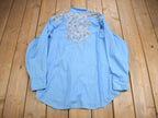 Vintage 1970s Ely Plains Embroidered Western Cowboy Style Button Up Shirt