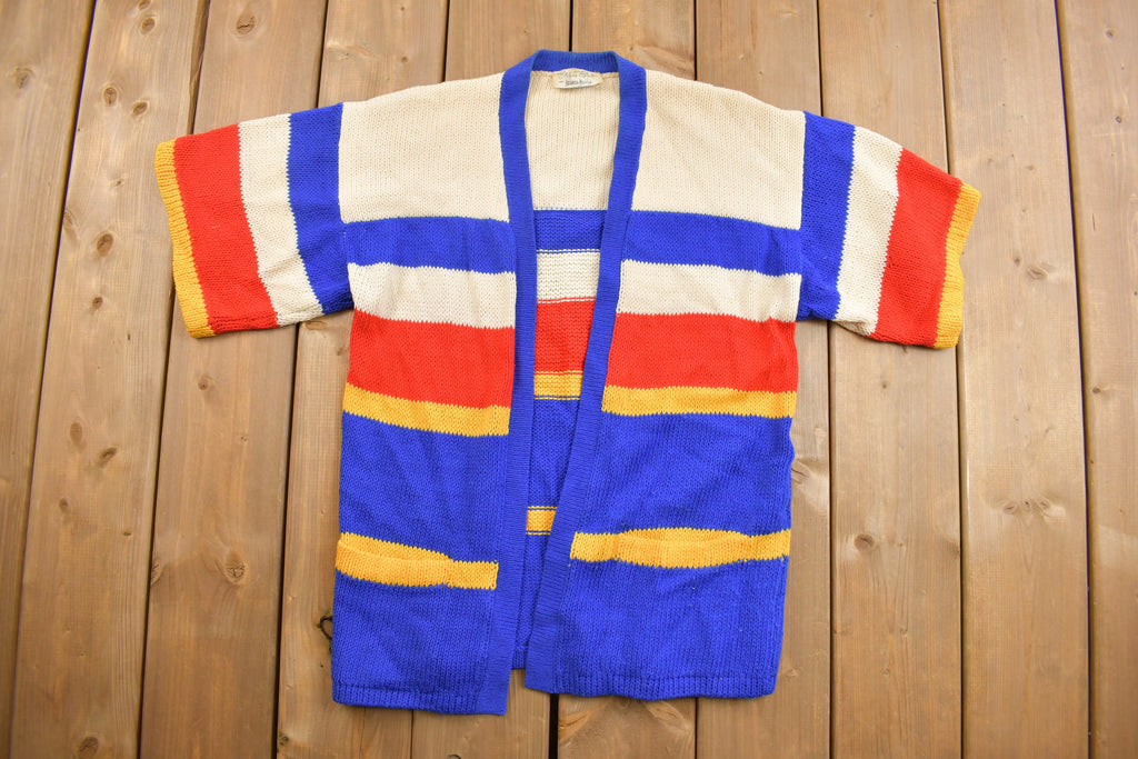 Vintage 1960s Knitted Short Sleeve Cardigan Sweater