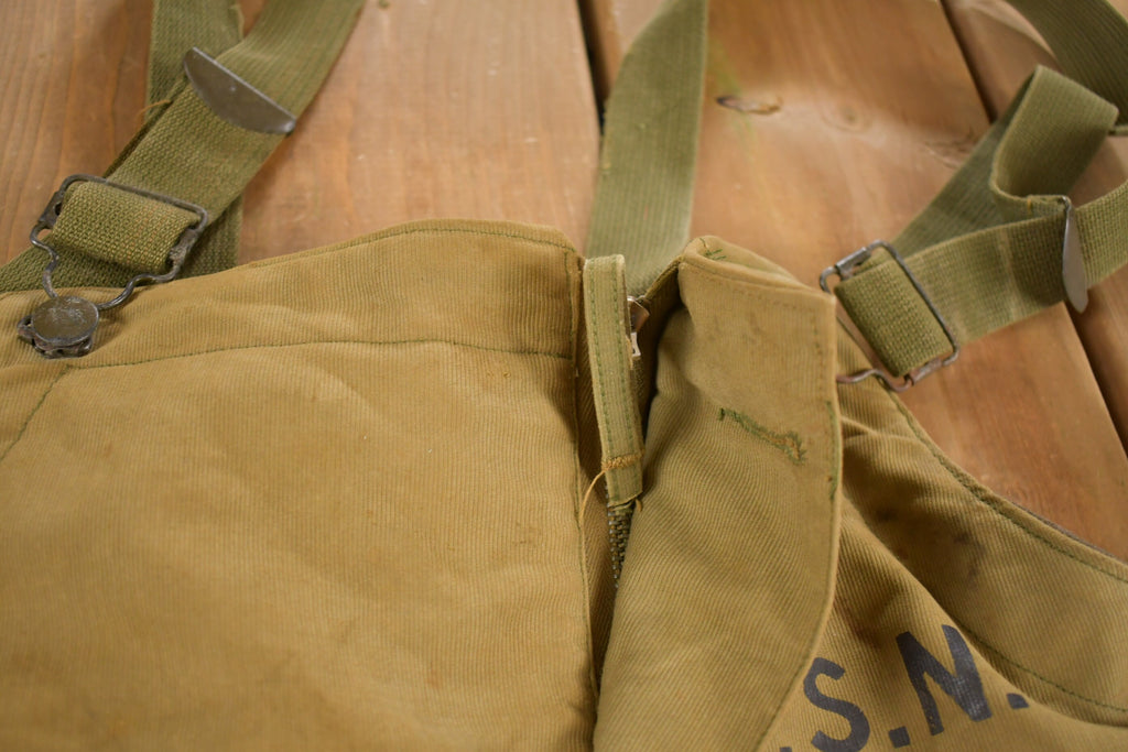 Vintage 1940s USN Deck Bib Overalls WWII