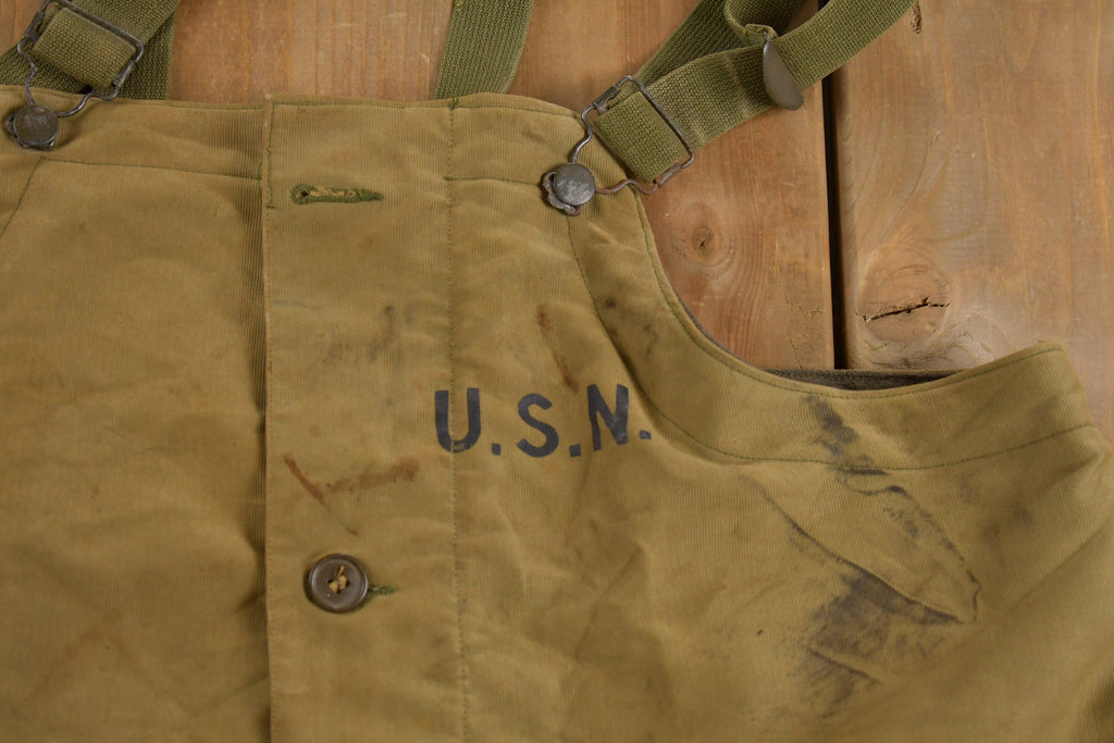 Vintage 1940s USN Deck Bib Overalls WWII