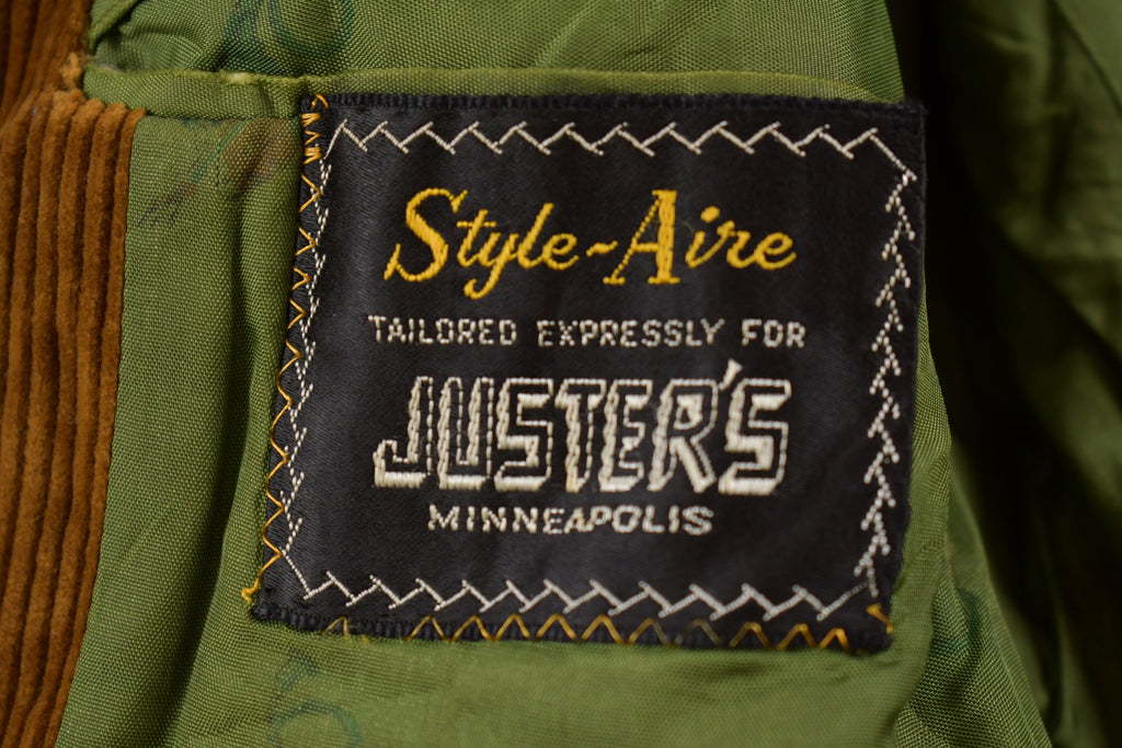 Vintage 1970s Brown Corduroy Blazer Button Up Shirt