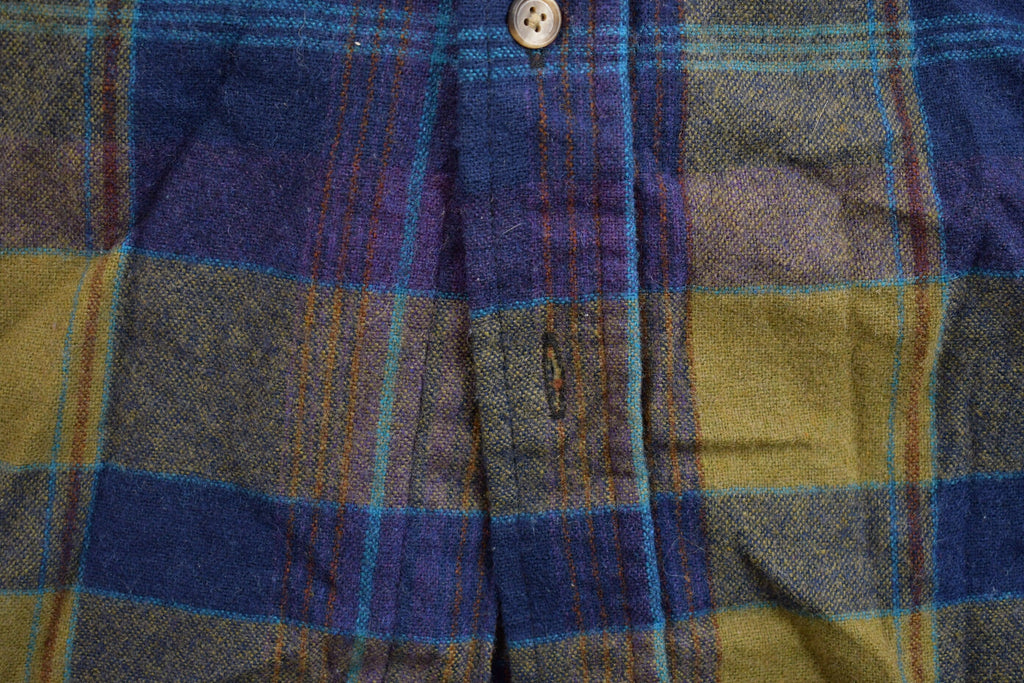 Vintage 1980s Woolrich Blue Plaid Wool Shacket
