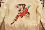 Vintage 1960s Hunting Cowichan Knit Cardigan Sweater