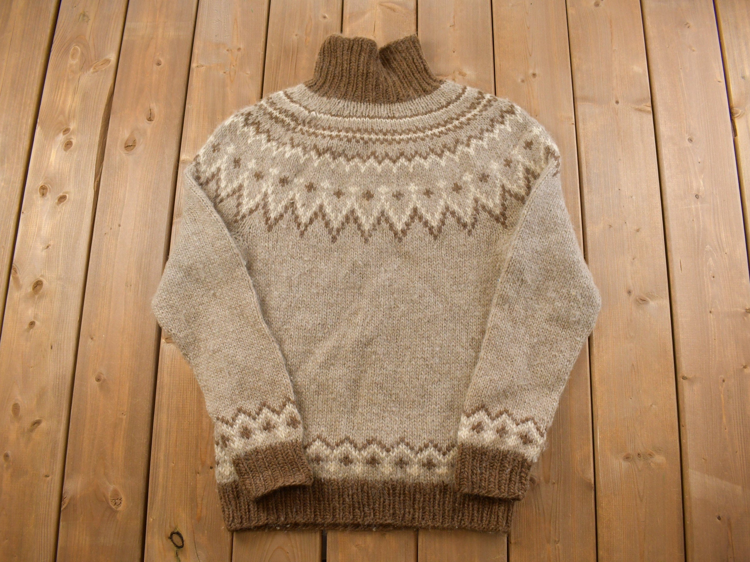 Vintage 1970s Knitted Turtle Neck Sweater