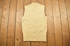 Vintage 1970s Cable Knit Cardigan Vest Sweater
