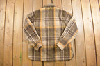 Vintage 1970s C P O Beige Plaid Wool Hunting Jacket