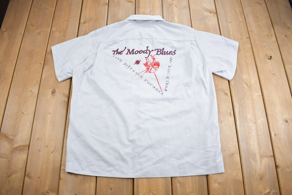 Vintage 1981 The Moody Blues Long Distance Voyager Tour Button Up Shirt
