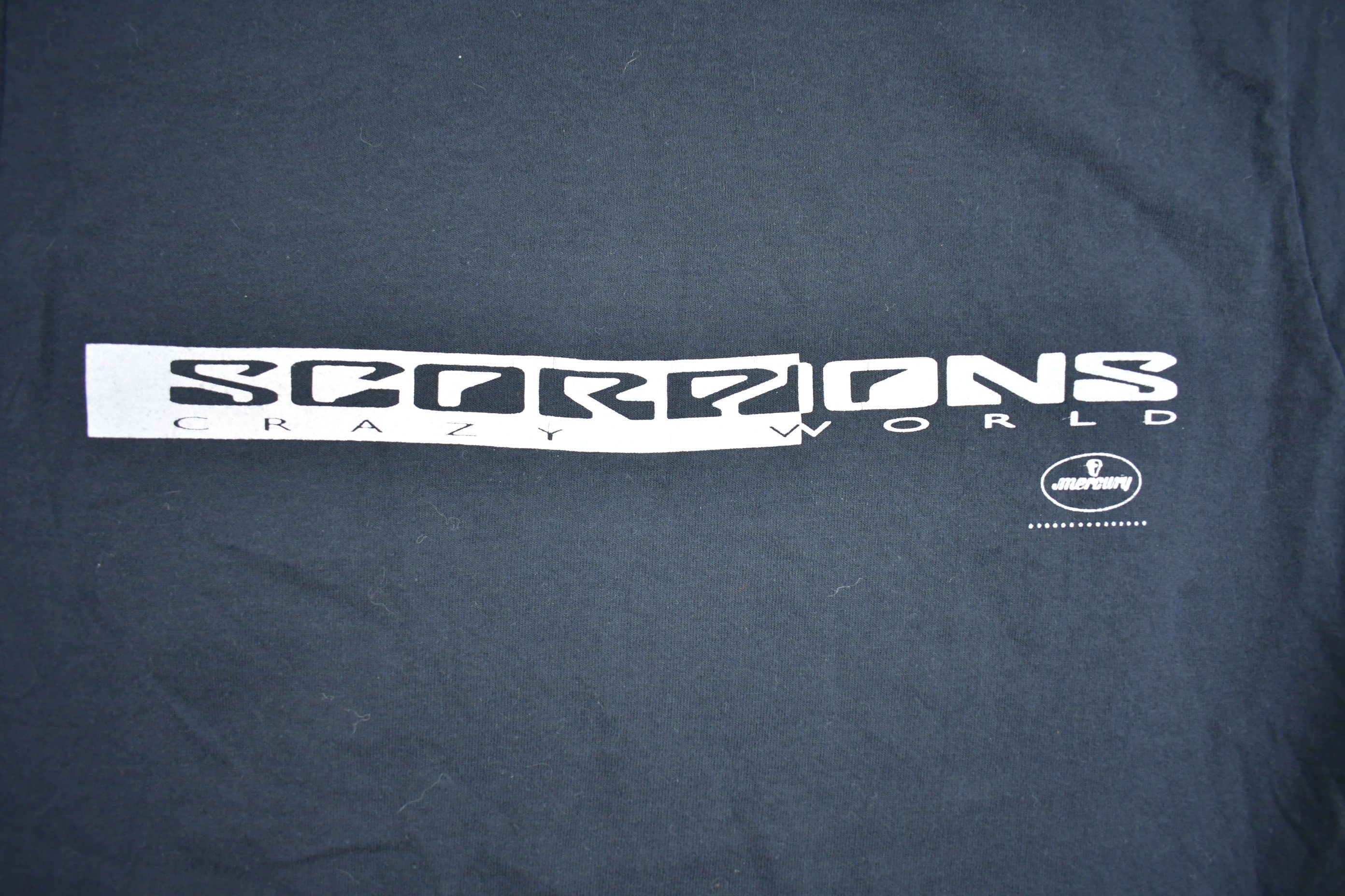 Vintage 1990 Scorpions Crazy World Album Promo Band T-shirt