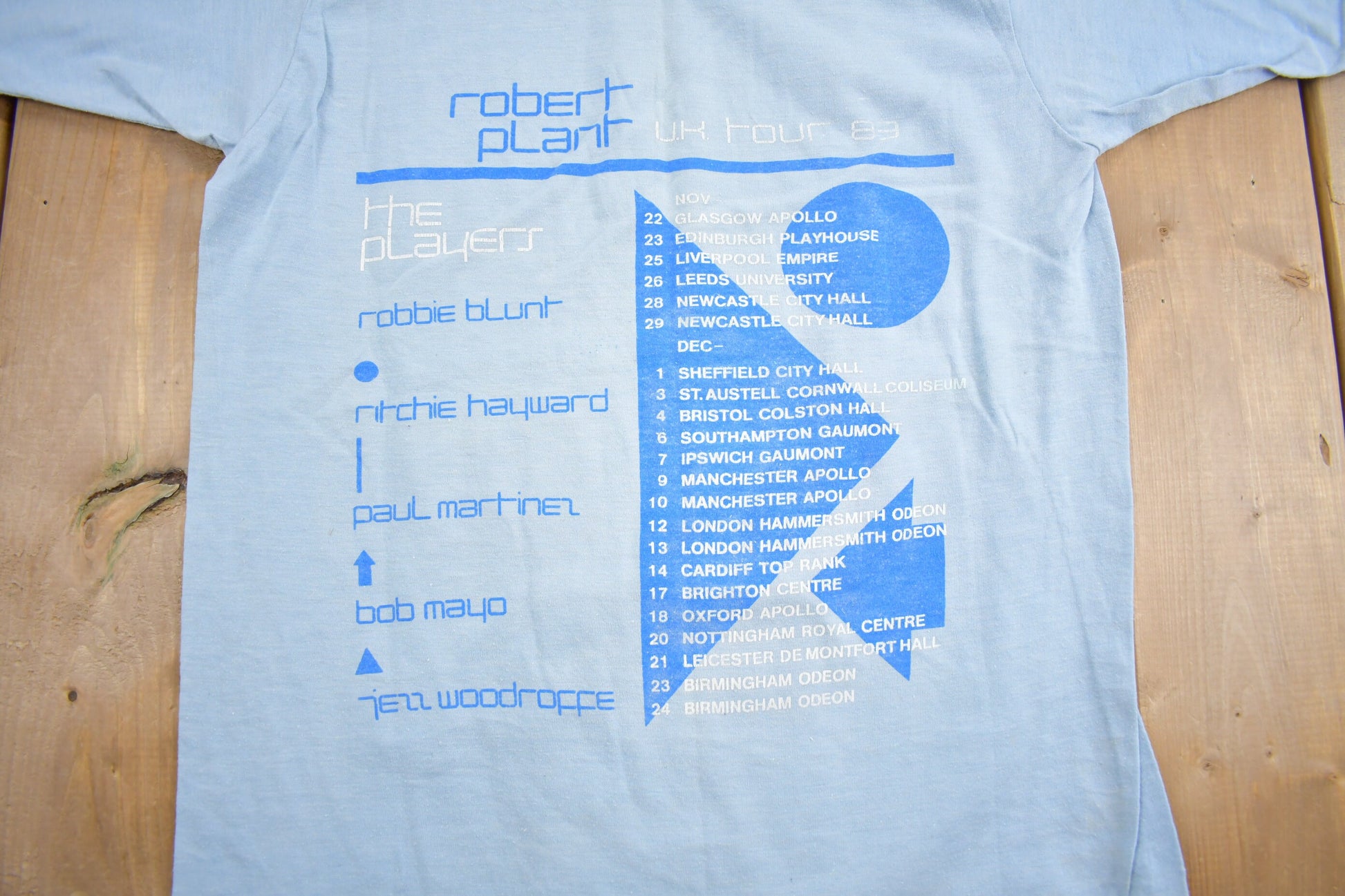 Vintage 1983 Robert Plant Uk Tour Tour T-shirt