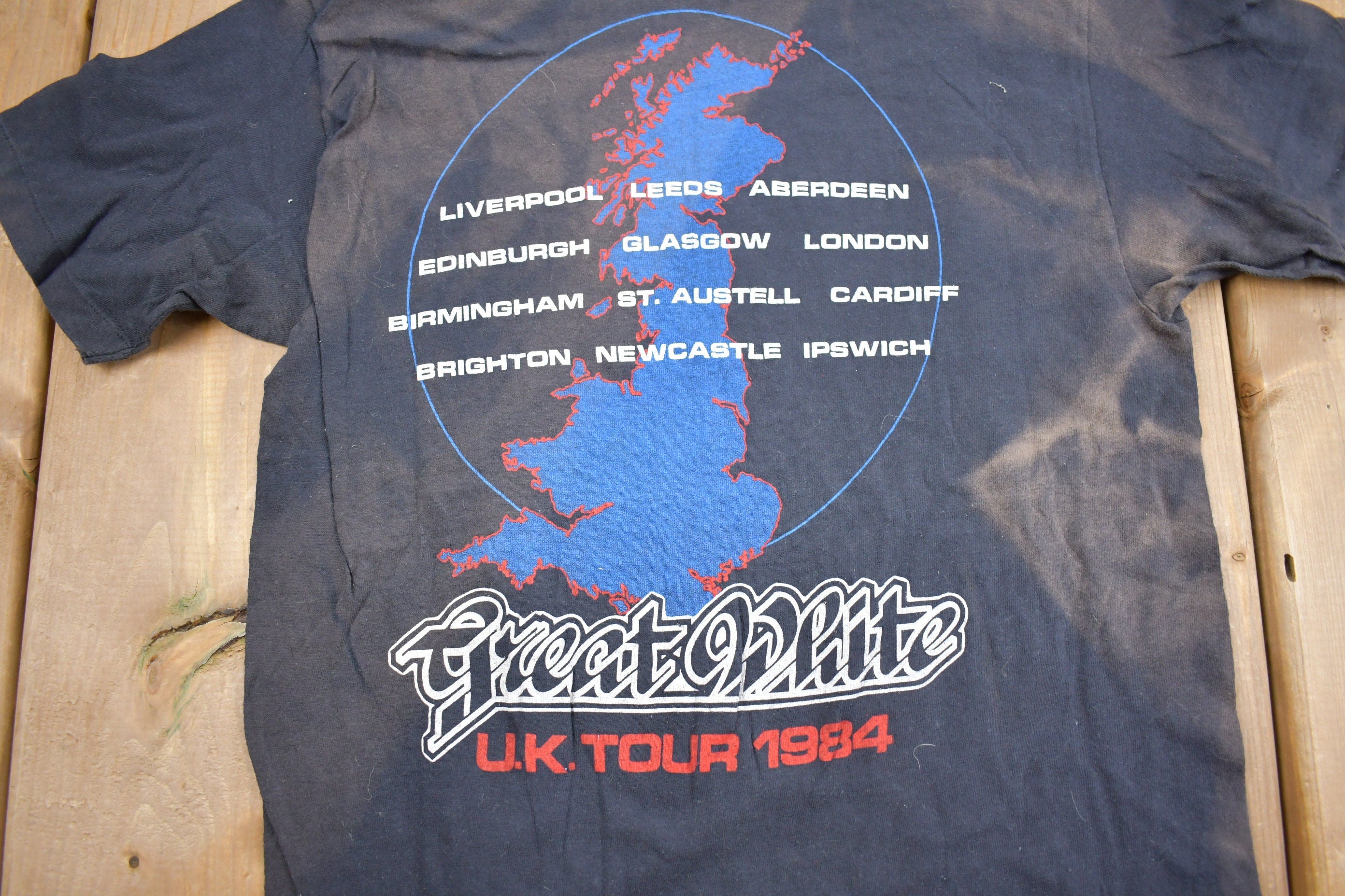 Vintage 1984 Great White Stick It UK Tour Band T-shirt