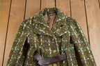 Vintage 1980s Woven Plaid Full Length Over Coat