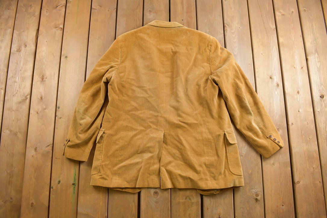 Vintage 1970s Corduroy Blazer Button Up Shirt
