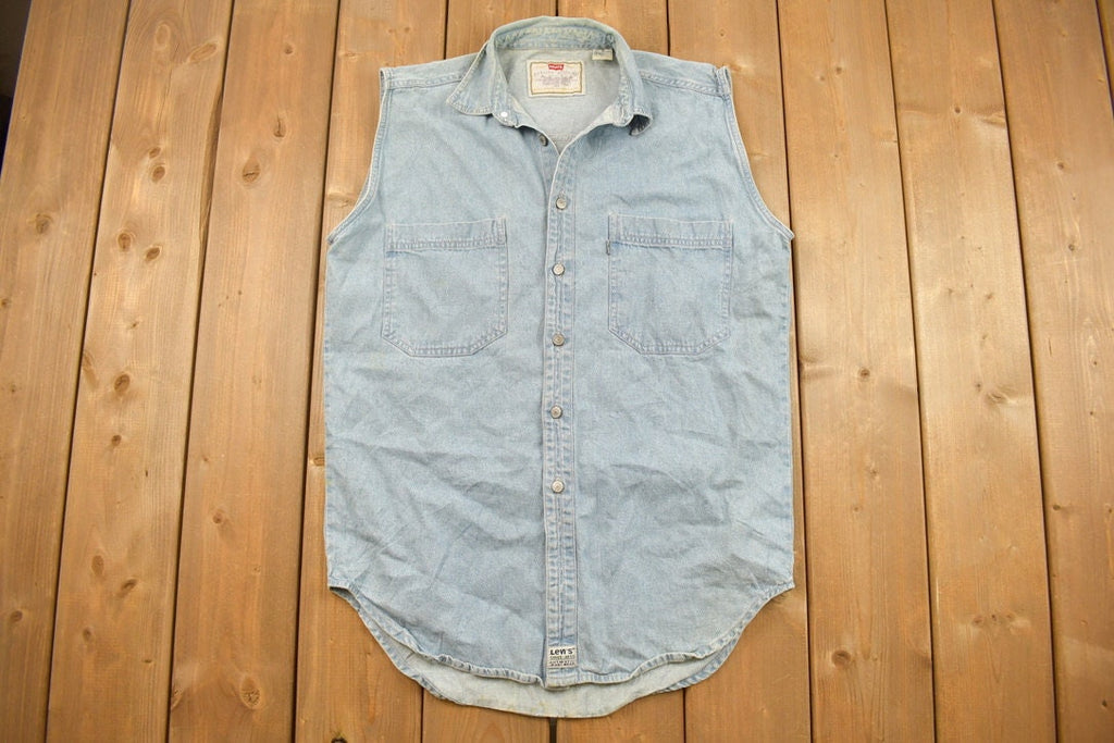 Vintage 1990s Levis Denim Button Up Vest