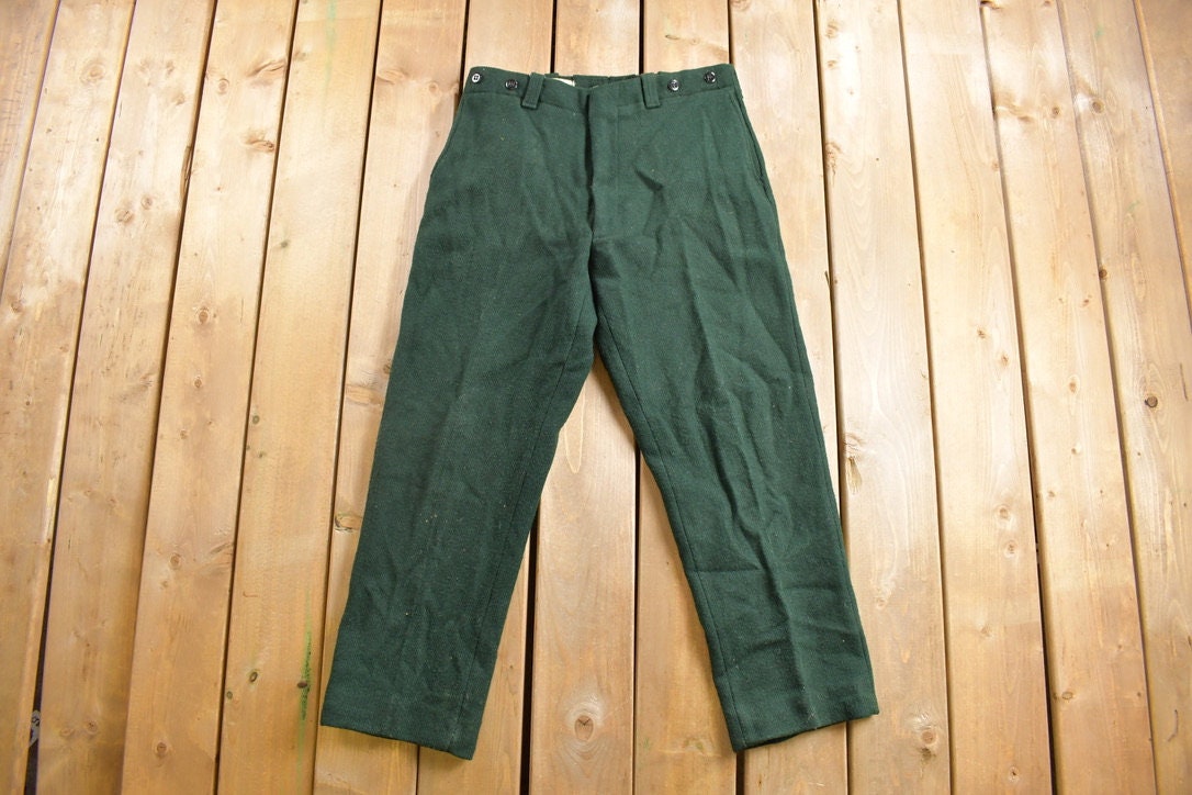 Vintage 1980s Wool Pants Size 33 x 27