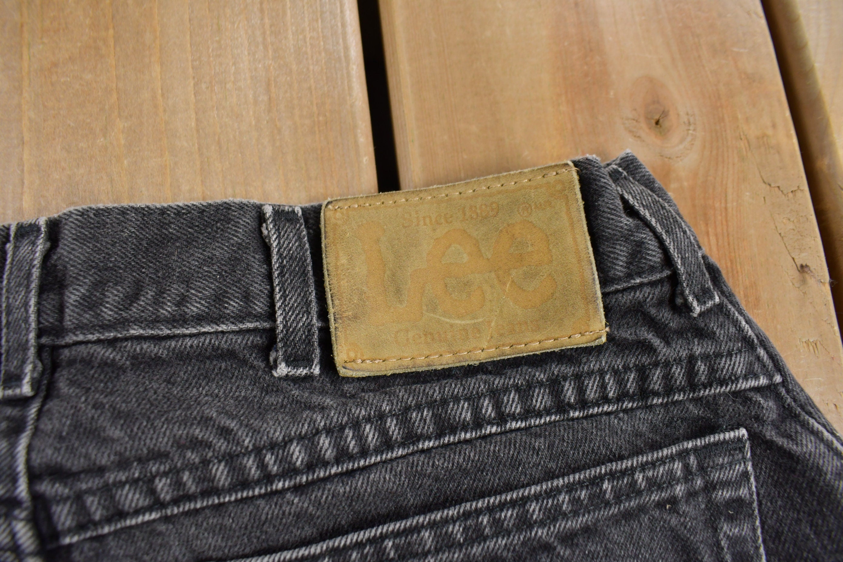 Vintage 1970s Lee Black Wash Jeans Size 30 x 30