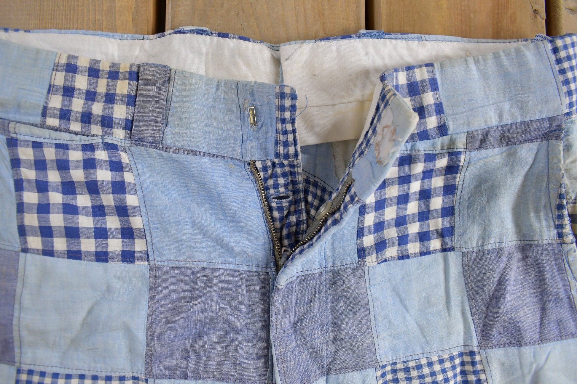 Vintage 1970s Handmade Patchwork Trousers Size 36 x 29