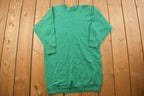 Vintage 1990s Long Green Blank Crewneck Sweatshirt