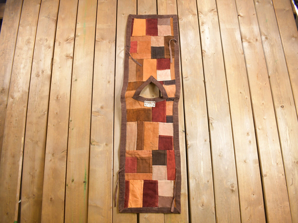 Vintage 1960s Genuine Leather Suede Patch Poncho Vest