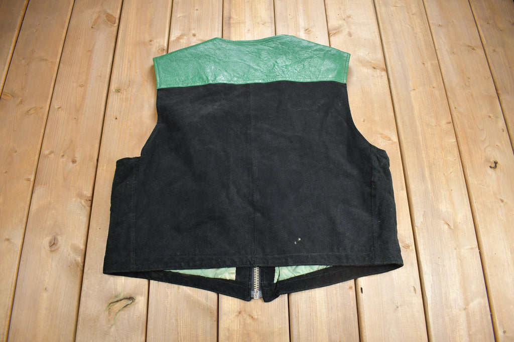 Vintage 1990s Avirex Varsity Sports Suede Vest