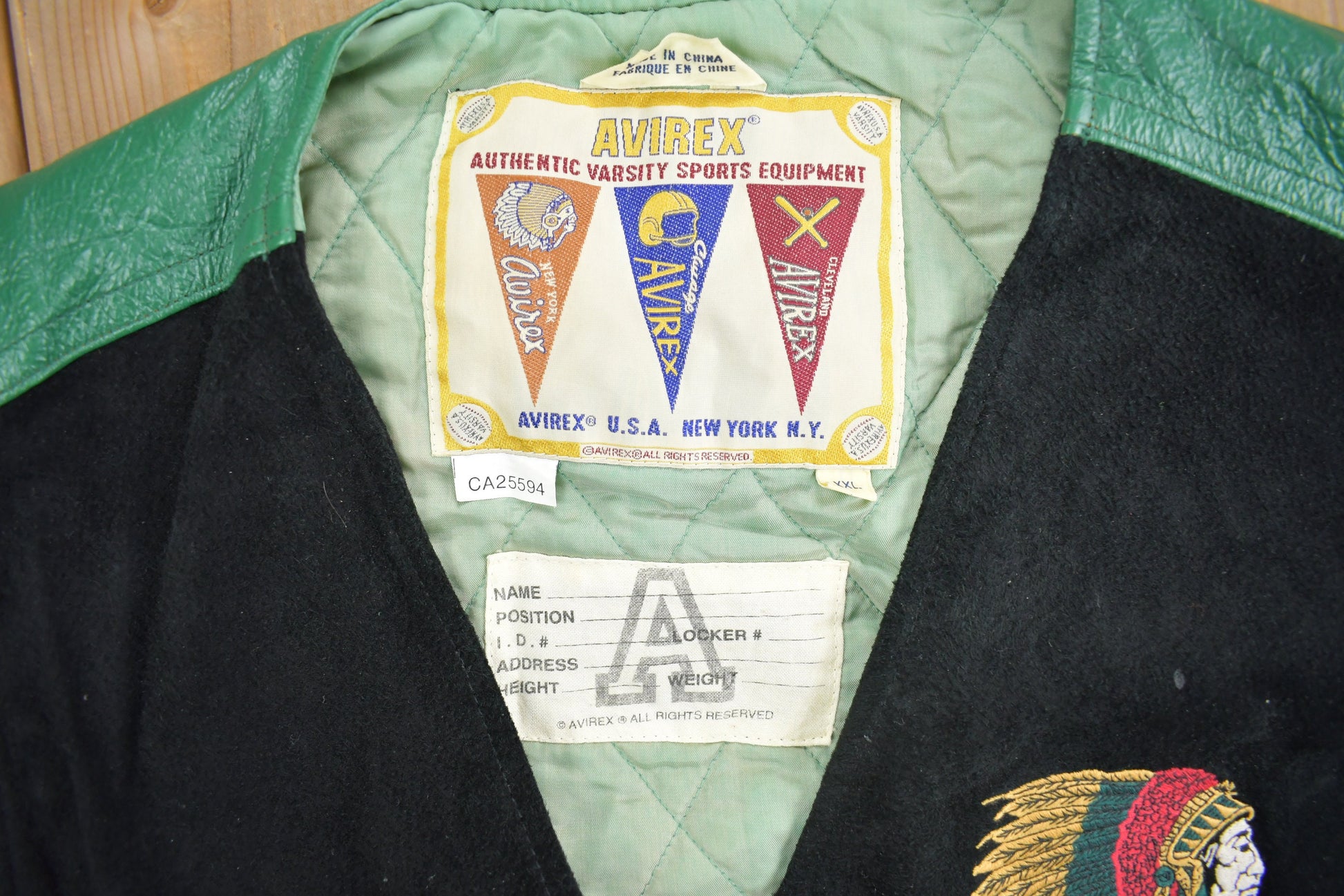 Vintage 1990s Avirex Varsity Sports Suede Vest