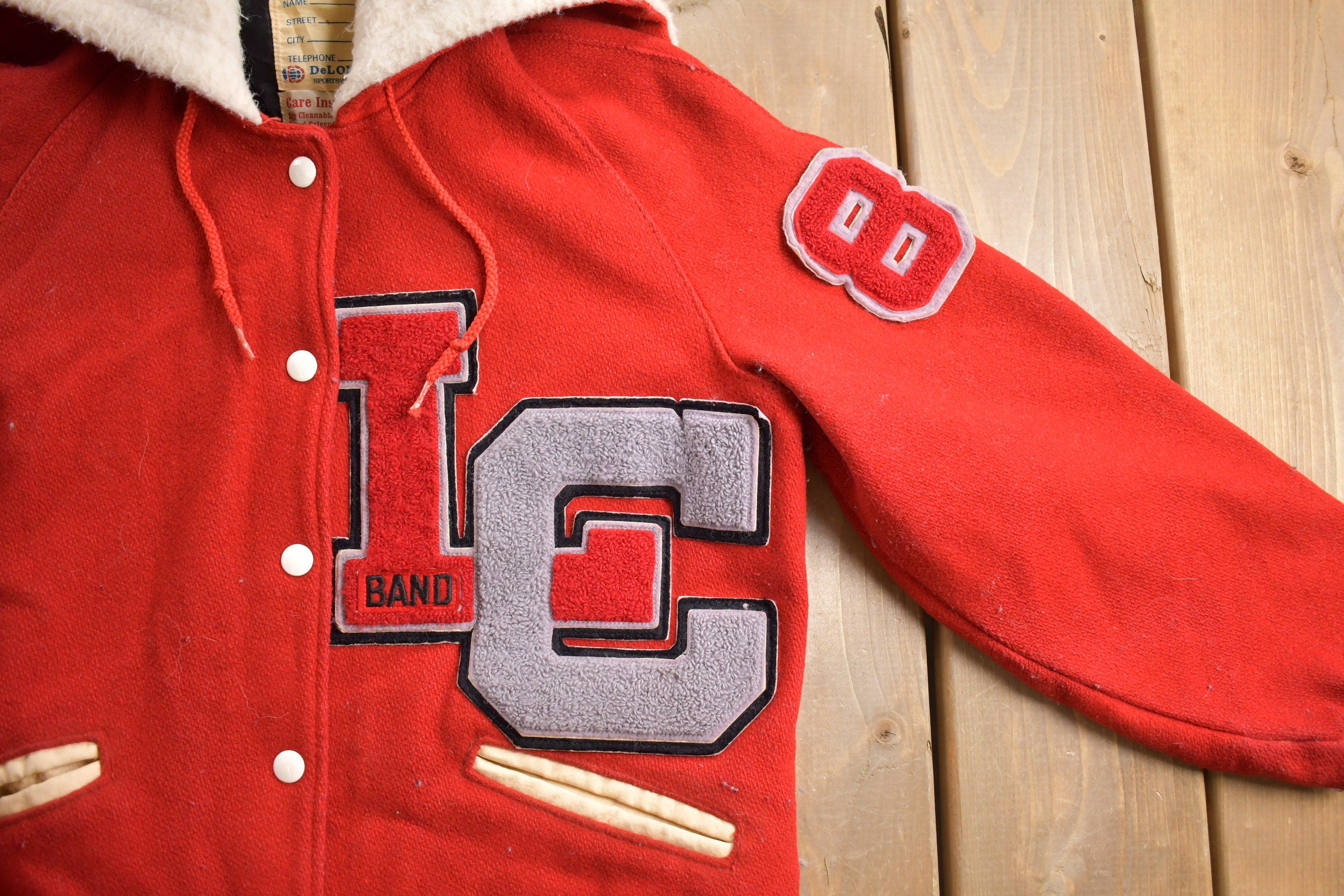 Vintage 1960s Delong Lorain Catholic Varsity Jacket