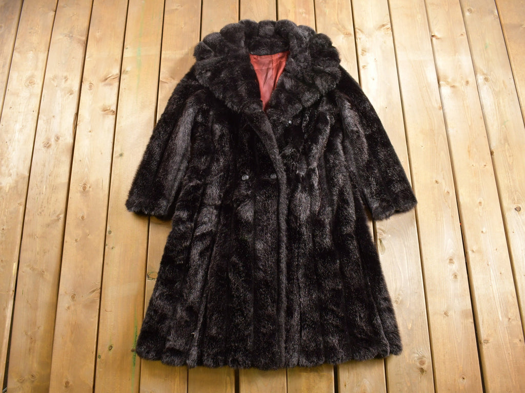Vintage 1960s Betty Rose Full Length Faux Fur Coat