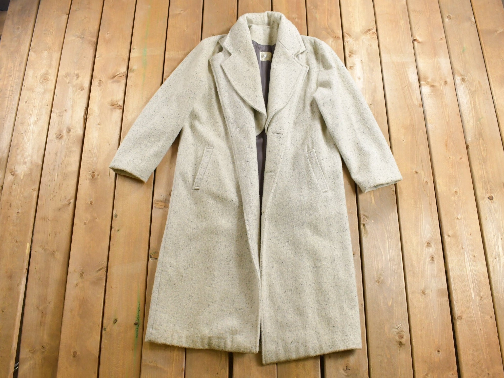 Vintage 1960s Jonathan Christopher Full Length Wool Coat Fall Winter Outerwear