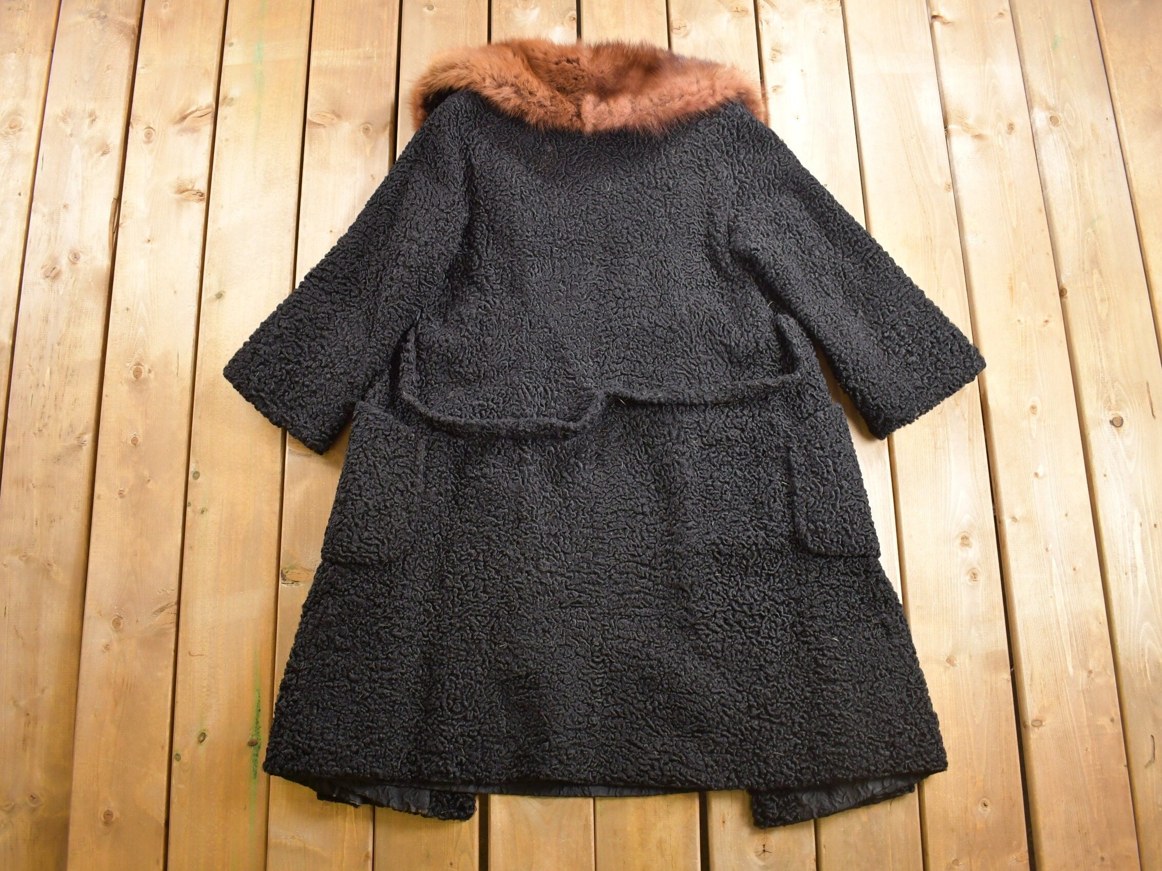 Vintage 1960s Simpsons Mink Collar Salon Fur Collar Full Length Coat