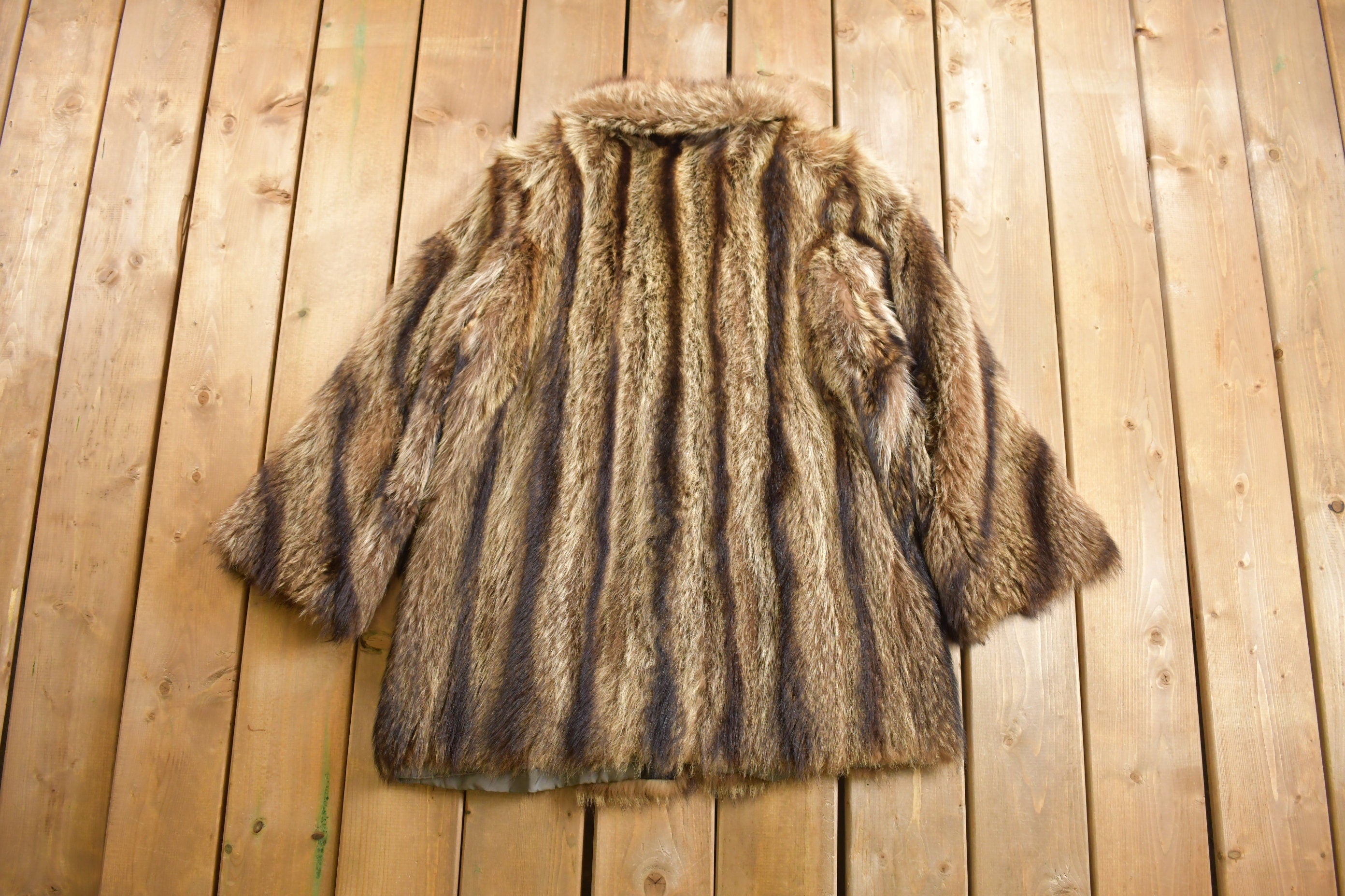 Vintage 1960s Baxter Furs Raccoon Fur Waist Coat