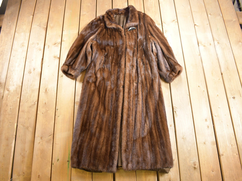 Vintage 1960s Full Length Chestnut Mink Fur Coat