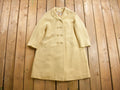 Vintage 1960s Bonds Full Length Off White Wool Coat
