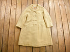 Vintage 1960s Bonds Full Length Off White Wool Coat