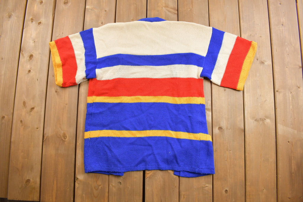 Vintage 1960s Knitted Short Sleeve Cardigan Sweater