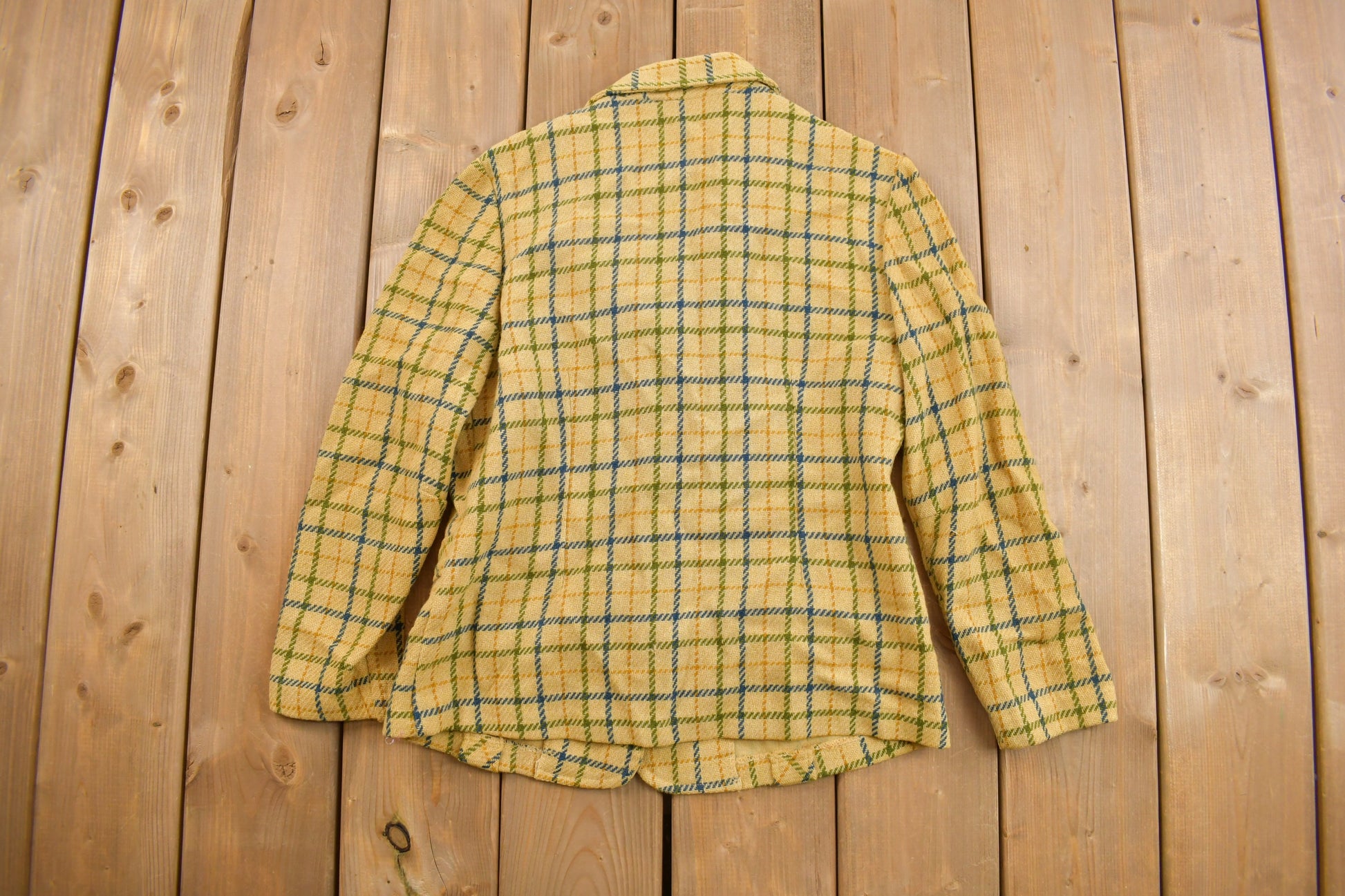 Vintage 1960s Plaid Vintage Button Up Blazer Shirt