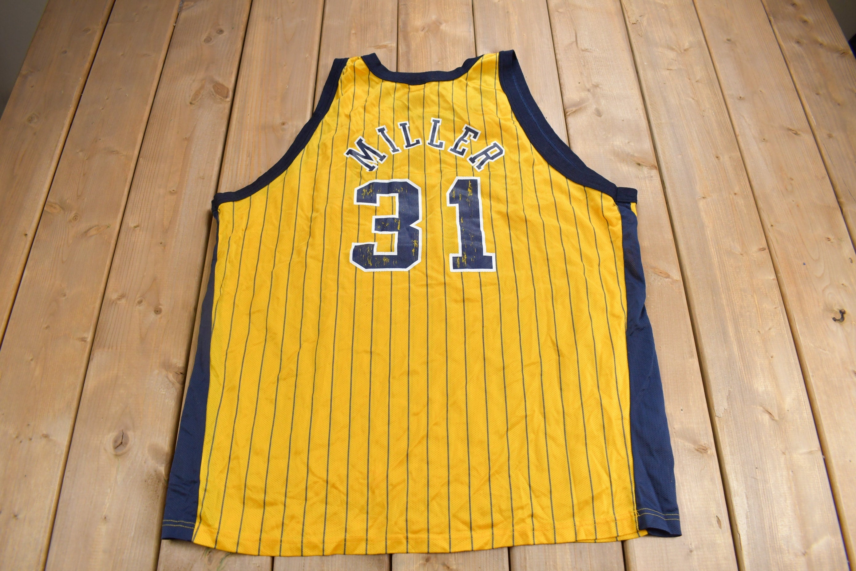 Vintage 1990s Indiana Pacers NBA Reggie Miller Basketball Jersey