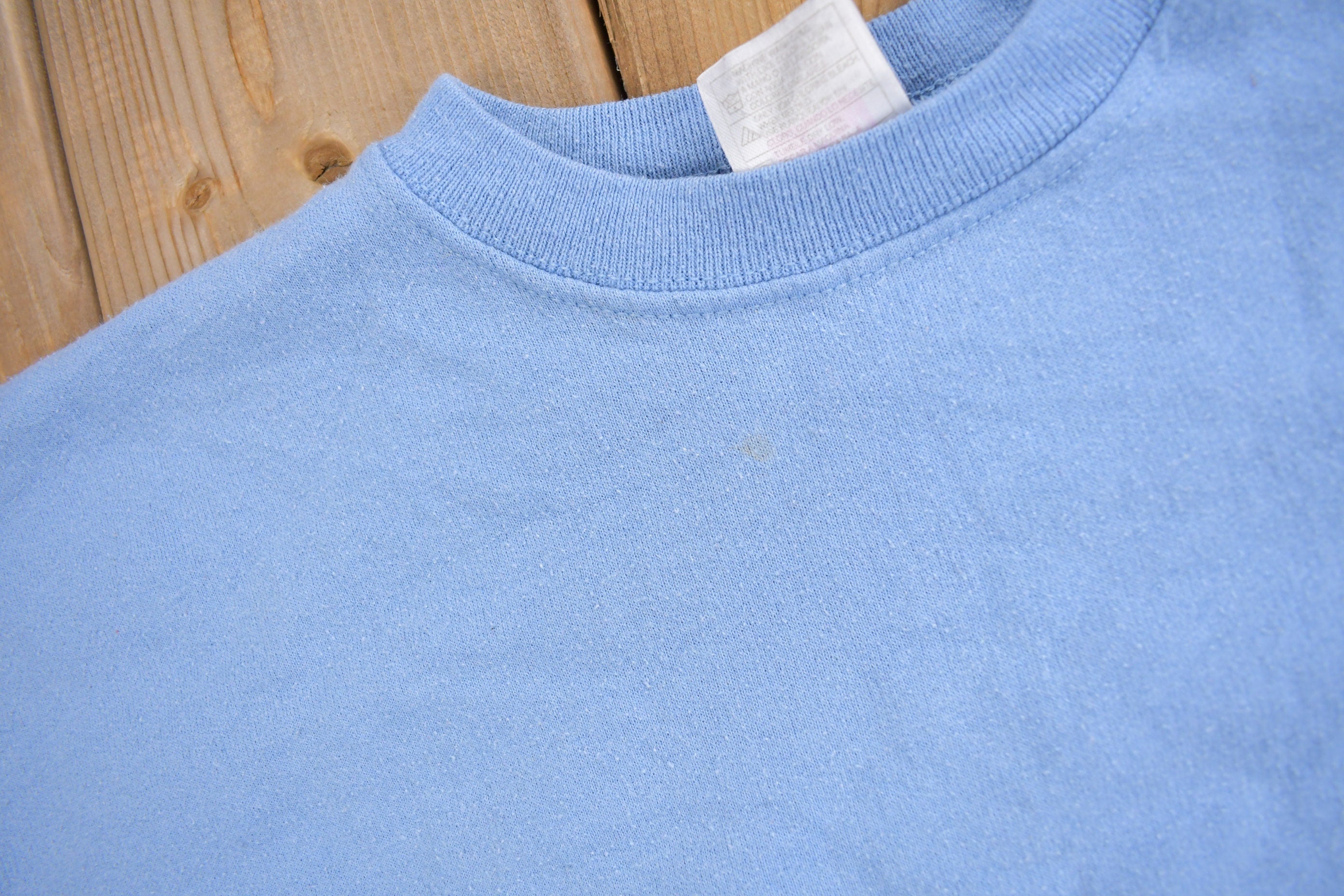 Vintage 1990s Light Blue Blank Hanes Herway Crewneck Sweatshirt