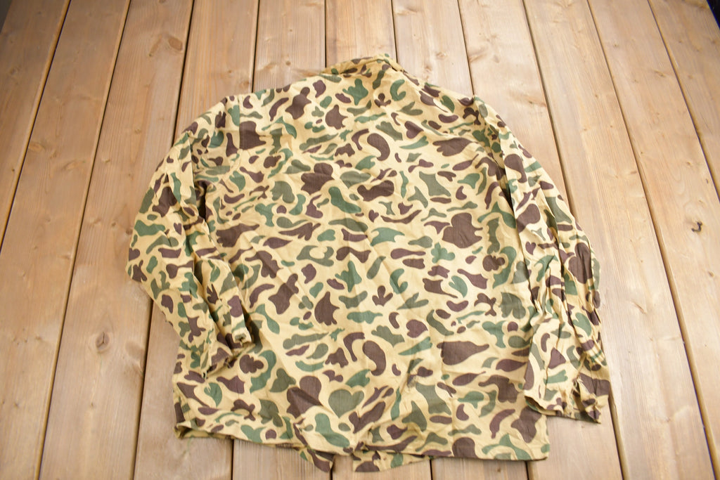 Vintage 1970s Caliber Duck Camo Button Up Shirt