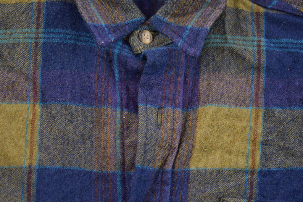 Vintage 1980s Woolrich Blue Plaid Wool Shacket