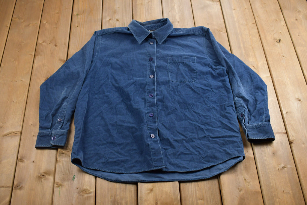 Vintage 1990s NY Jeans Blank Corduroy Button Up Shirt