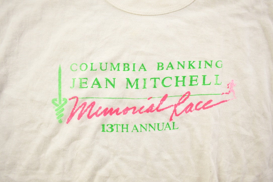 Vintage 1990s 13th Annual Jean Mitchell Memorial Race Graphic T Shirt