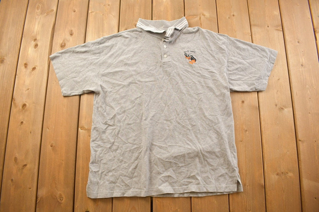 Vintage 1990s Daffy Duck "Out Of Control" Cartoon Collard T-Shirt