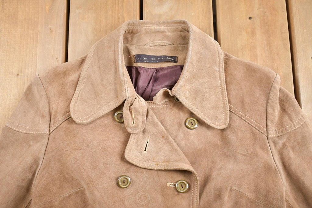 Vintage 1960s Suede Leather Long Coat
