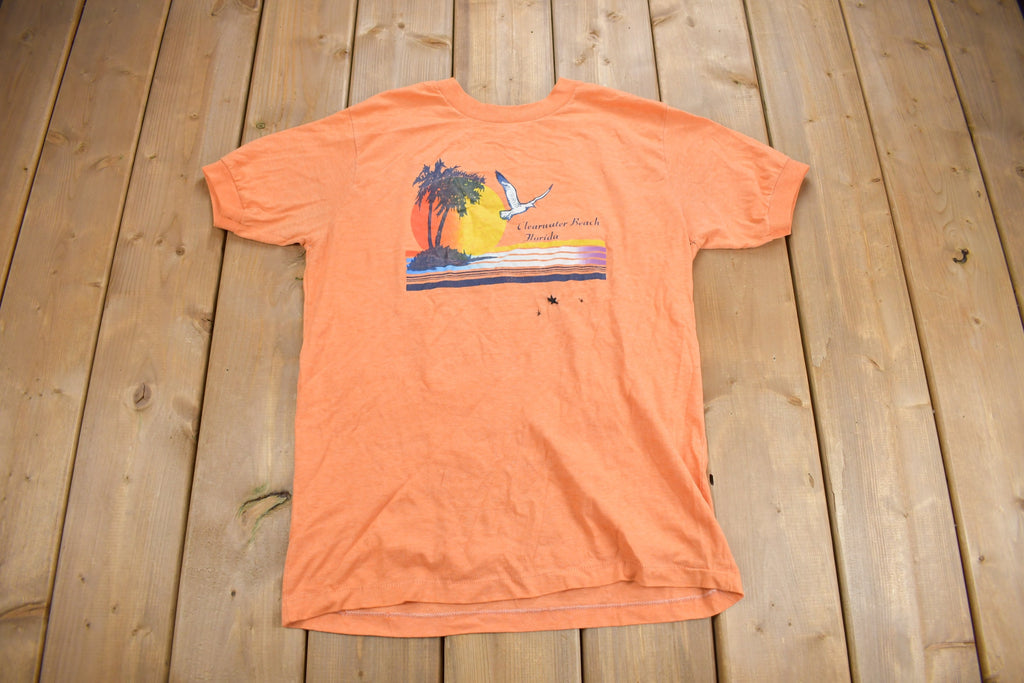 Vintage 1970s Clearwater Beach Florida Souvenir T Shirt