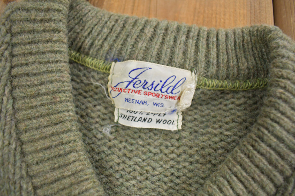 Vintage 1950s Jersild Knit V Neck Sweater