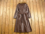 Vintage 1970s Cosa Nova Pennylane Fashions Fur Collar Leather Full Length Coat