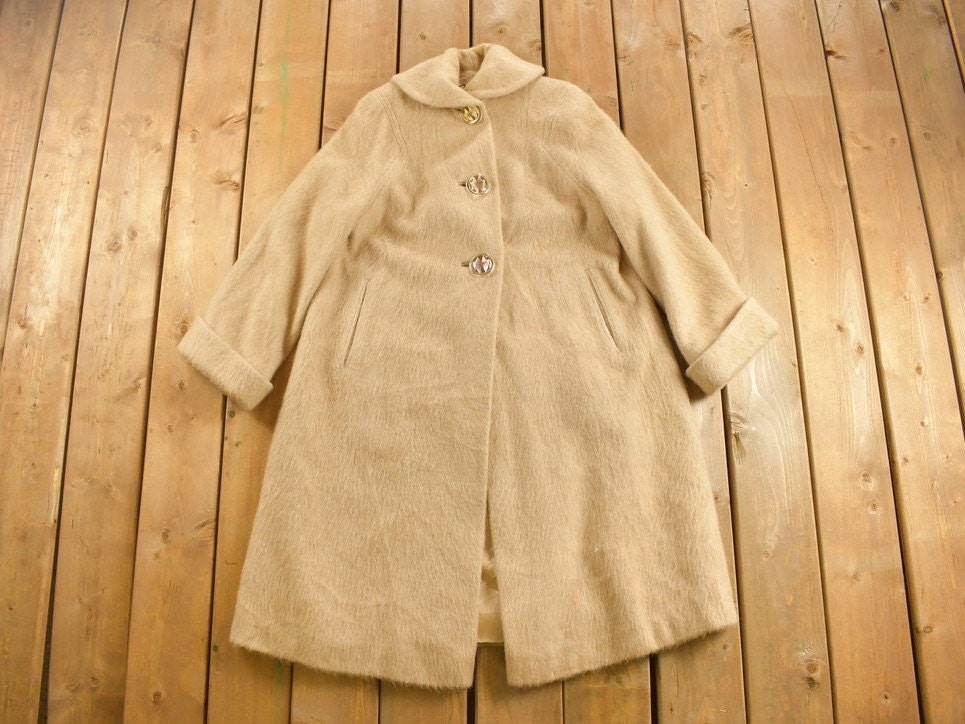 Vintage 1960s Collegienne Shop Full Length Angora Wool Coat