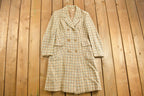 Vintage 1960s Houndstooth Full Length MOD Over Coat